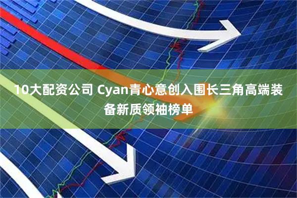10大配资公司 Cyan青心意创入围长三角高端装备新质领袖榜单